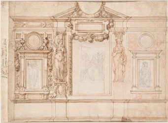 Dessin pour une décoration murale avec croquis collés d