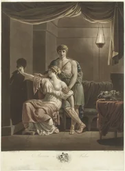 Philea dessine le portrait de son bien-aimé Ariston à l