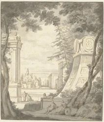 Paysage fantastique avec architecture classiciste