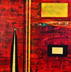 Figure abstraite Rouge Or