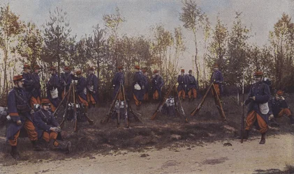 Infanterie française en manœuvres (photo couleur)