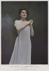Mademoiselle Hatto, chanteuse primée aux concours du Conservatoire de Paris, 1899