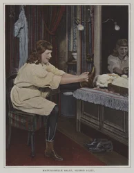 Mademoiselle Salle, deuxième sujet, dans sa loge