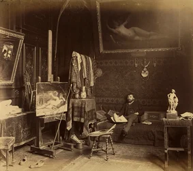 Le Peintre Toulot dans son atelier