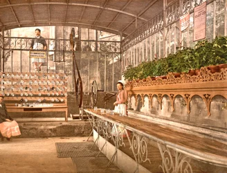 Eau de source de Vichy vendue au verre à la source Célestine