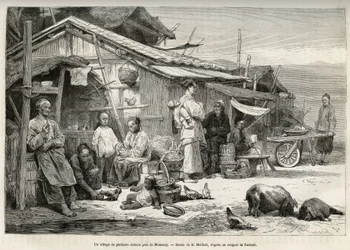 Un village de pêcheurs chinois près de Monterey, Californie, témoignant de l