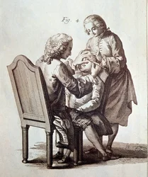 Un médecin opérant un patient atteint de cataracte, illustration de l