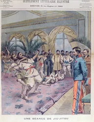 Séance de jiu-jitsu en France, illustration du Petit Parisien, 1905