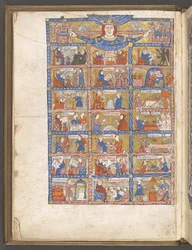 Miniature pleine page des arts et des sciences de Li Livres dou Tresor par Brunetto Latini
