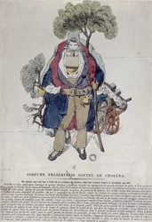 Un homme protégé contre le choléra, vers 1831