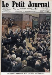 Une séance houleuse à la Chambre des députés - Le président du Conseil Aristide Briand accuse le chef des socialistes, Jean Jaurès, d