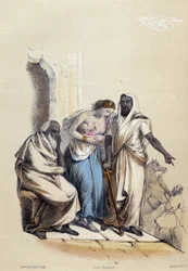 Une femme blanche allaitant son bébé, punie en Afghanistan ; illustration sur l