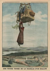Une femme tombant de la gondole d