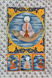 Abdallah de la mer, illustration de Les Mille et Une Nuits, 1895 (gravure en couleur)