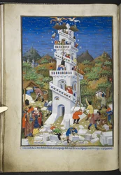 Construction de la tour de Babel, du Livre d
