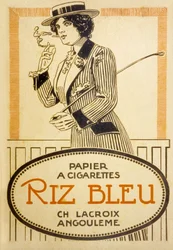 Publicité pour les Cigarettes Riz Bleu