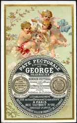 Carte publicitaire pour la Pâte Pectorale à la Réglisse par Georgé Pharmacien. sd. 19ème siècle