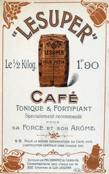 Publicité pour le café Lesuper, 20e siècle
