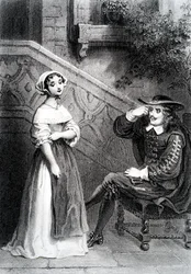 Agnès avec son tuteur Arnolphe, de L