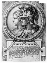 Alfonso I, le Batailleur, et Urraca (gravure)