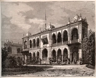 Alger - Palais du Gouverneur à Mustapha - gravure dans «La France illustrée: géographie, histoire, administration statistique» par V.A. Malt-Brown. 1884