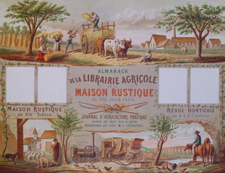 Almanach de la librairie agricole La Maison Rustique, vers 1860 (gravure en couleur)