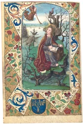 Un ange apparaissant à Marie-Madeleine dans le désert, illustration du Livre d
