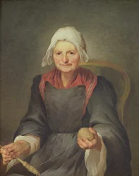 Une vieille femme filant