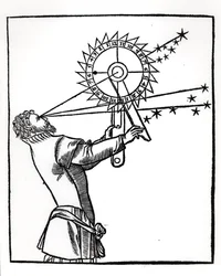 Un astrolabe, illustration de Cosmographia par Petrus Apianus (1495-1552), publiée à Paris par Vivant Gualtherot en 1551