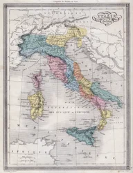 Italie antique - Planche extraite de « Atlas universel de géographie ancienne et moderne pour les écoles résidentielles » par Vuillemin - vers 1845