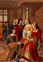 Anne de Bretagne (1477-1514) entourée de ses dames d