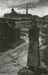 Anzin, 19e siècle (gravure en noir et blanc)