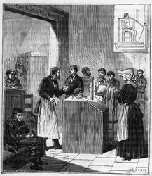 Appareil utilisé dans les hôpitaux de Paris à la fin du XIXe siècle pour la guerre de la gale par le soufre