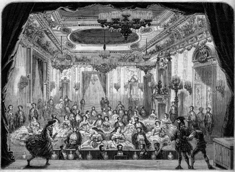 Architecture : vue intérieure de la salle de spectacle (XVIIe siècle) à Baden-Baden, Allemagne