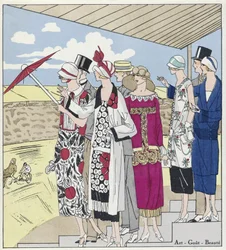 Au Vélodrome, illustration tirée de Art, Gout, Beaute, pub. 1924 (impression sur pochoir)