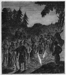 Ateshgah de Bakou - Atechgah (maison du feu près de Bakou) (temple des adorateurs du feu en Azerbaïdjan) Gravure dans 