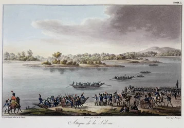 Attaque de Lobau en 1809 - dans « Précis historique de la guerre entre la France et l