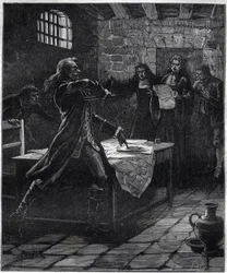 Tentative de suicide du marquis Thomas Arthur, baron de Tollendal, comte de Lally (1702-1766), général français d