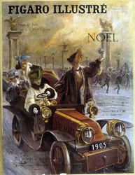 Automobile Dion-Bouton 1905 et manteaux et fourrures Grunwaldt - dans "Le Figaro Illustré", déc. 1904
