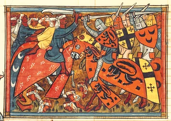 Bataille entre croisés et musulmans