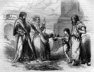 Bélisaire (v.500-565) aveugle et mendiant par ordre de Justinien, à qui il avait donné de l
