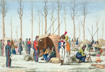 Bivouac des troupes russes sur les Champs-Élysées, Paris, 31 mars 1814