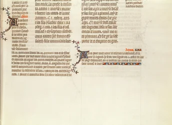 Bas de page sans miniature, de la Bible de Jean de Sy, c.1355