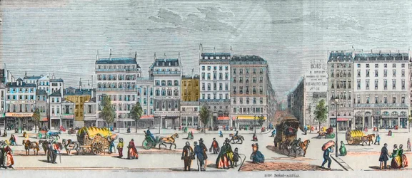 Boulevard Saint-Denis côté sud - Rue Saint Martin - Gravure dans « Tableau-de-Paris » par Edmond Texier 1852