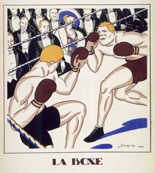 Boxe, extrait de "Monsieur" 1920 (épreuve de pochoir)