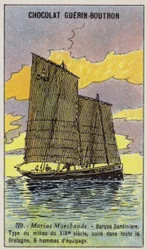 Bateau de pêche à la sardine breton, milieu du XIXe siècle
