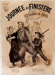 Soldat breton et sa famille - Affiche pour "Journée du Finistère", 10 octobre