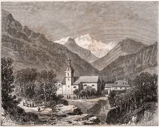 Brides-les-Bains - Savoie - gravure dans "La France illustrée : géographie, histoire, administration statistique" par V.A. Malt-Brown. 1884