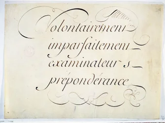 Calligraphie : pièce manuscrite vers 1670 par André François Roland