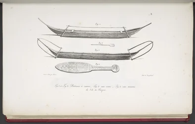 [Canoës, et une massue de l